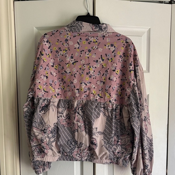 Anthropologie Pink Floral Bomber Jacket - Picture 3 of 6
